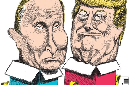 Нова обкладинкка Charlie Hebdo: Трамп і Путін у вигляді «дєрьмових» подарунків