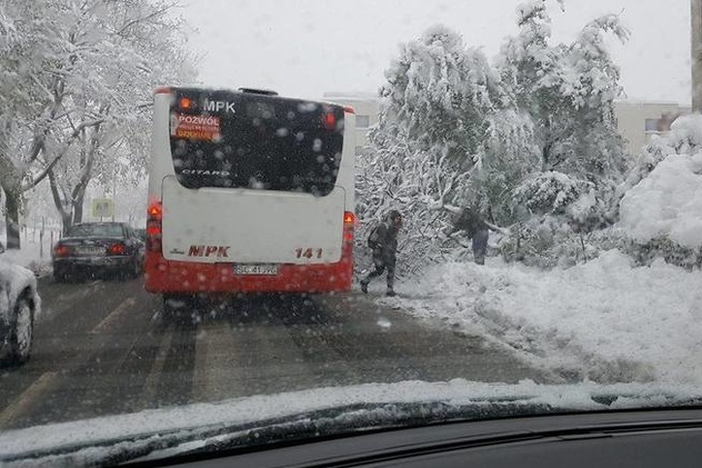 Снігопади в Польщі паралізували дороги