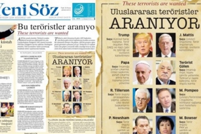 Проурядова газета Туреччини включила Трампа у «список терористів»