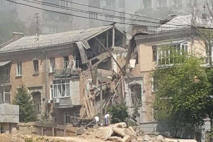 Вибух будинку в Києві. Руйнування показали з висоти пташиного польоту
