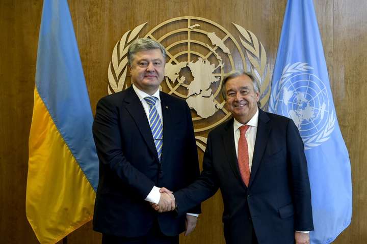 Порошенко обговорив з генсеком ООН перспективи розміщення миротворців на Донбасі