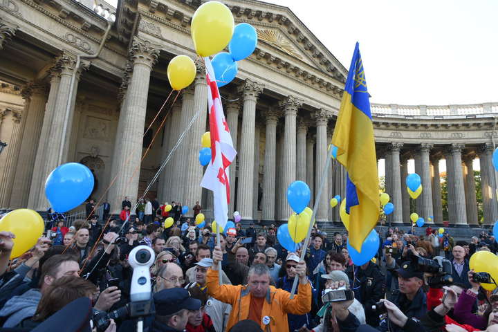Як росіяни протестували проти війни з Україною. Фото з Санкт-Петербурга