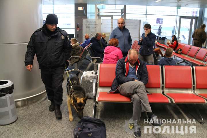 У «Борисполі» цілодобово працює наряд поліції із собаками (фото, відео)