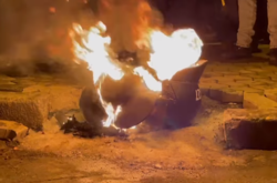На Прикарпатті палили шини та вимагали звільнення Стерненка (відео)