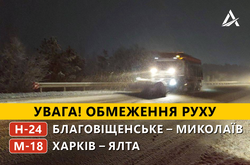 Снігопад в Україні: у двох областях обмежено рух автотранспорту