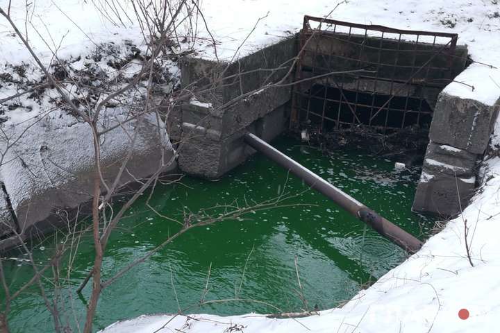 У річці посеред Києва вода стала ядучо-зеленою (фото)