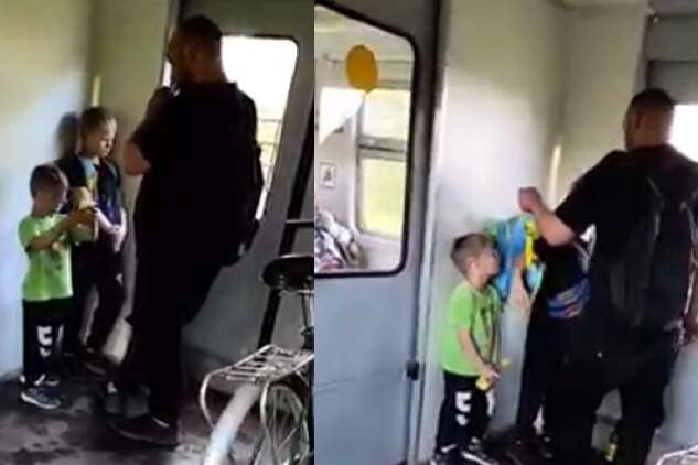 У Росії чоловік обматюкав дітей за жовто-блакитний рюкзак (відео)