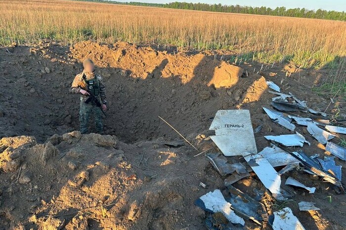На Чернігівщині прикордонники знищили «Шахед» (фото, відео)
