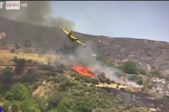 У Греції під час гасіння пожежі розбився літак. Моторошне відео