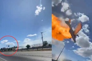 Літак впав на автомобіль у Чилі (моторошне відео)