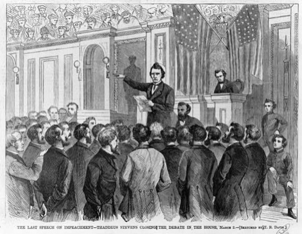 Дебати у Сенаті під час процедури імпічменту президента Ендрю Джонсона у 1868 році