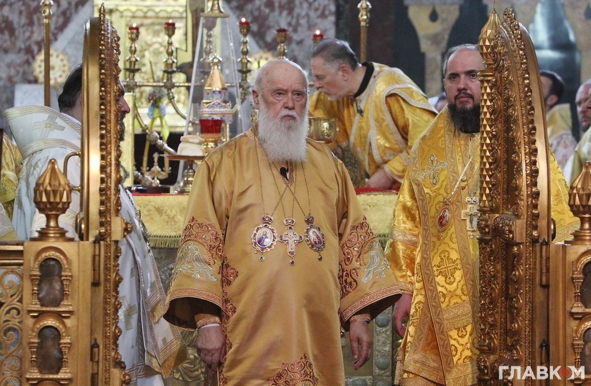 Патріарх Філарет та Митрополит Епіфаній під час святкування 1030-річчя Хрещення Русі, 28 липня 2018 року