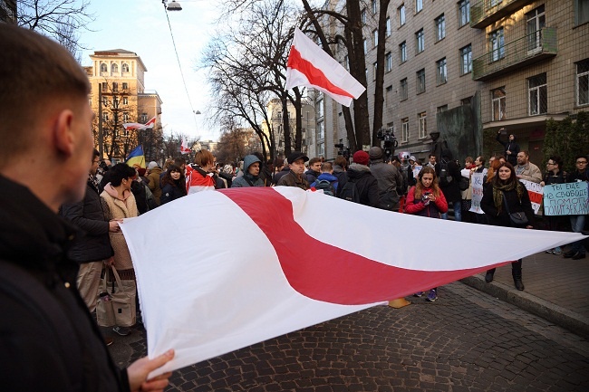 Акція на підтримку білоруських активістів у Києві (Фото: РБК)