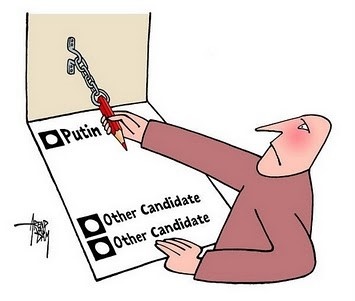  На президентських виборах 2018 року в опозиційних кандидатів нема жодного шансу. Карикатура: Lupe Satiremagazin