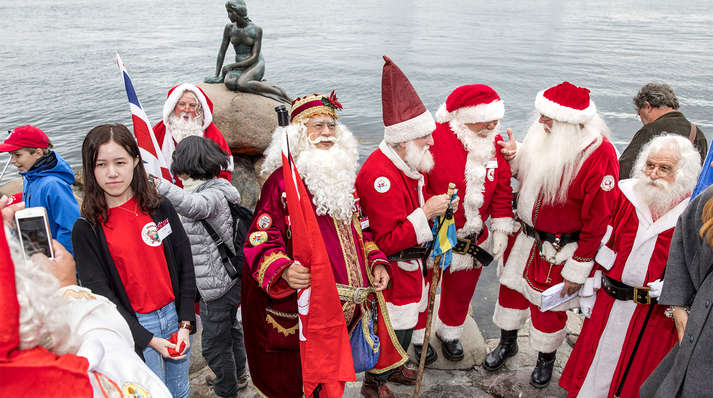 Более 150 Санта-Клаусов прибыли на конгресс в Копенгаген