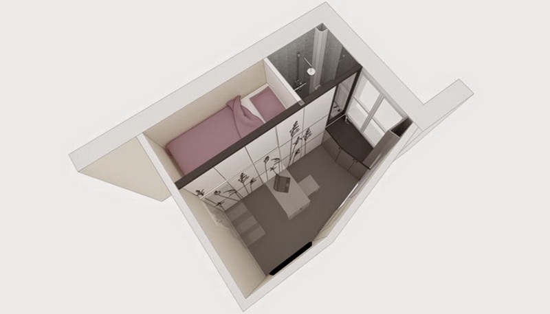 Квартира-трансформер: спальня, кухня, гардероб и ванная на 8 квадратных метрах (фото 10)