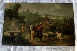 Картина Яна Линсена «Еліезер і Ребекка біля колодязя», датована 1629 роком