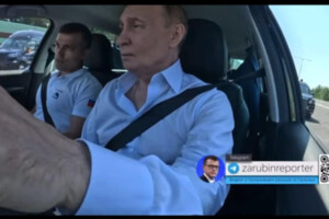 Кашляв та хвилювався. Як Путін катався в новому російському авто 