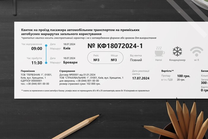 Україна затвердила оновлену форму квитка на автобусні маршрути: що змінилося