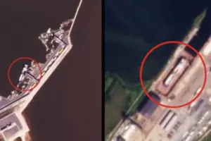 Російський танкер на терміналі «Ямал» в Росії (ліворуч) і на терміналі Fayard A/S в Данії (праворуч)