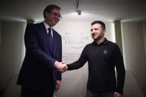 Президент Сербії Александр Вучич та глава України Володимир Зеленський