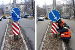 Понад 400 дорожніх знаків відновлено у Києві від початку року