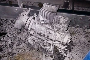 Удар російського дрона по ЧАЕС: залишки дрона, який атакував електростанцію