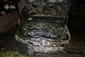 Полум'я швидко перекинулося зі сміттєвого контейнера на припаркований поруч автомобіль Mitsubishi