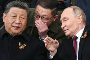 Володимир Путін і Сі Цзіньпін на параді в Москві 9 травня