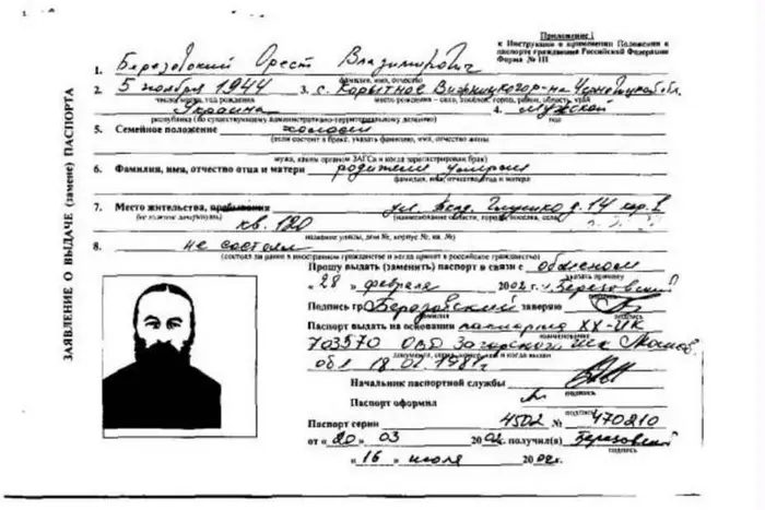 Російський паспорт Онуфрія. Якими доказами керувалася влада (фото)