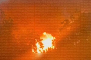 Пожежа на Київщині після нічної атаки 