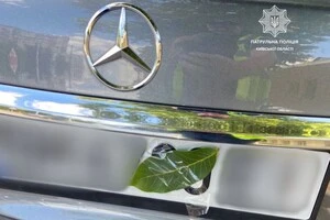 Номерний знак, закритий стороннім предметом 