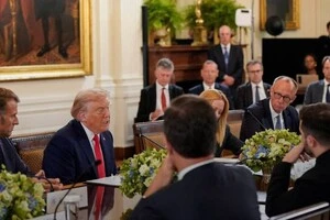 Європейські лідери під час зустрічі з Трампом та Зеленським