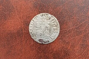 Срібна монета номіналом 1,5 гроша, викарбувана у 1625 році 