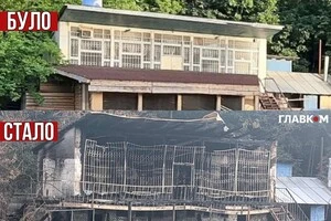 У столичному парку «Нивки» знищено двоповерховий будинок на воді (фото)