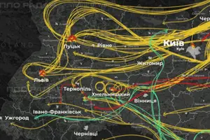 Масована атака на Україну: мапа орієнтовного маршруту ракет та БпЛА уночі