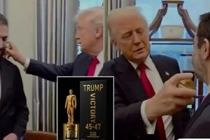 Відео, як Трамп бризкає парфумами на лідера Сирії, стало вірусним