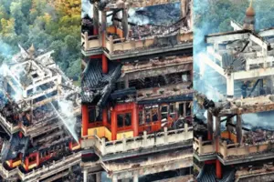 У Китаї пожежа знищила 1500-річний храм