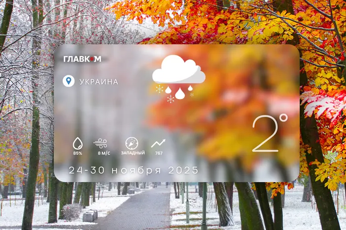 Прогноз погоды на неделю 24 – 30 ноября 2025 года