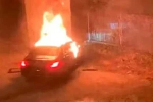 Палаюча автівка вбитого українця