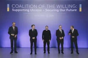 Мерц, Макрон, Зеленський, Стармер та Туск на зустрічі в Києві в травні