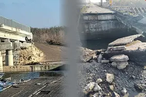 Дамба Печенізького водосховища після удару армії РФ