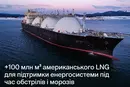 Україна отримала першу партію американського скрапленого газу цьогоріч
