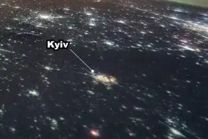 Грудневу нічну атаку на столицю показали з космосу