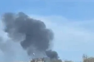 Дим на місці влучань внаслідок обстрілу Житомирщини 3 квітня 2026 року