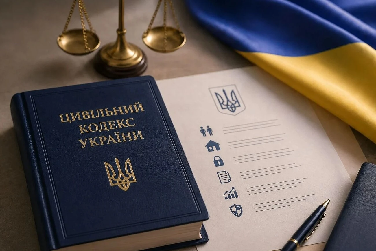 Цивільний кодекс України на робочому столі юриста