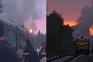У момент займання в потязі перебувало близько 60 пасажирів