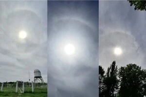 Сонячне гало над Багриновою горою у Києві 8 травня 2026 року