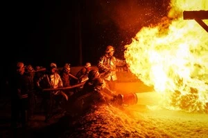 Полтавські фахівці у двобої з полум’ям після удару росіян по газовій інфраструктурі