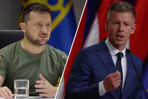 Український президент Володимир Зеленський і угорський прем'єр Петер Мадяр